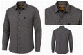 Men's Grey and Black Printed Cotton Casual Shirt