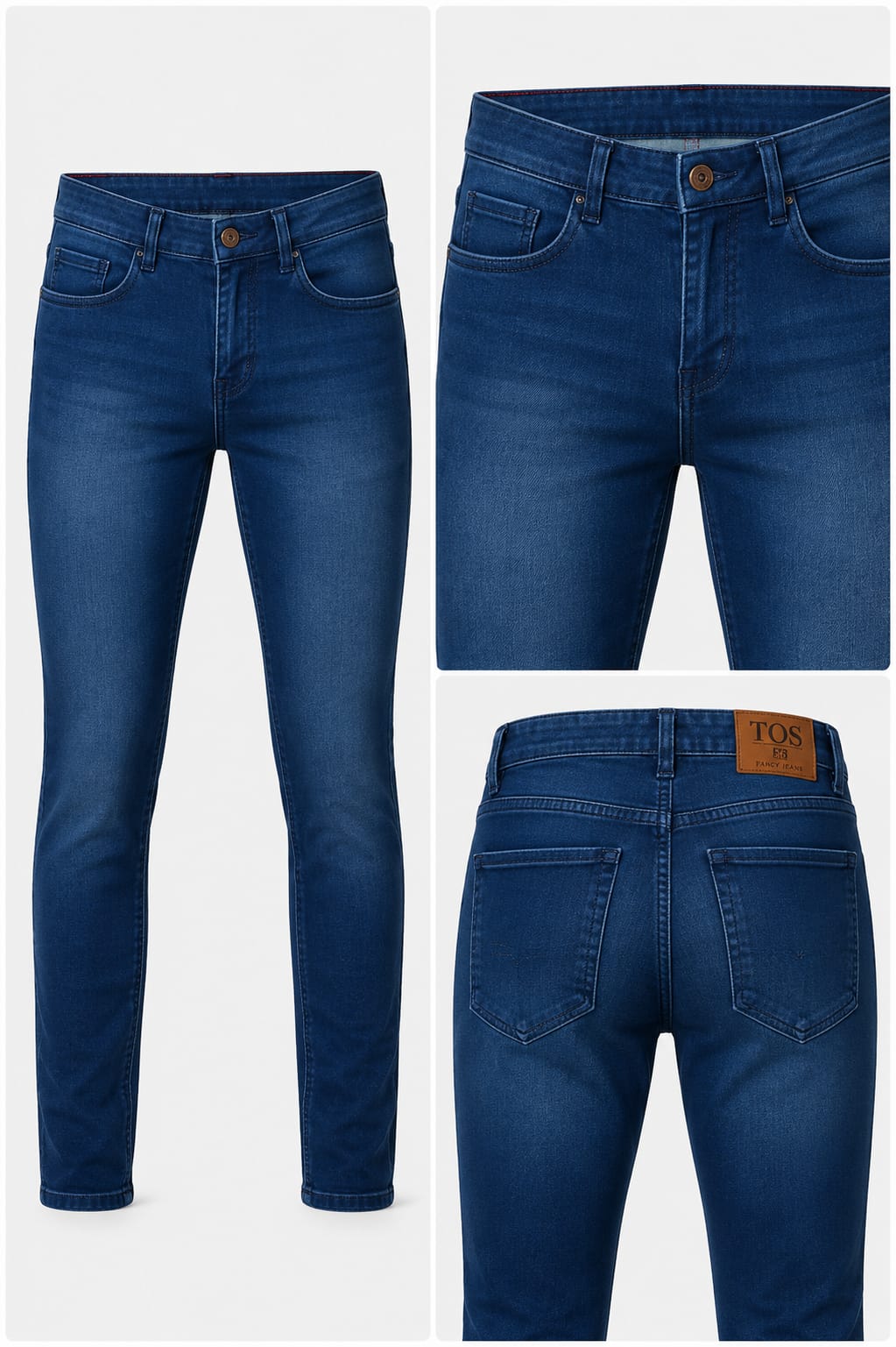Men's Blue Regular Fit Stretch Jeans