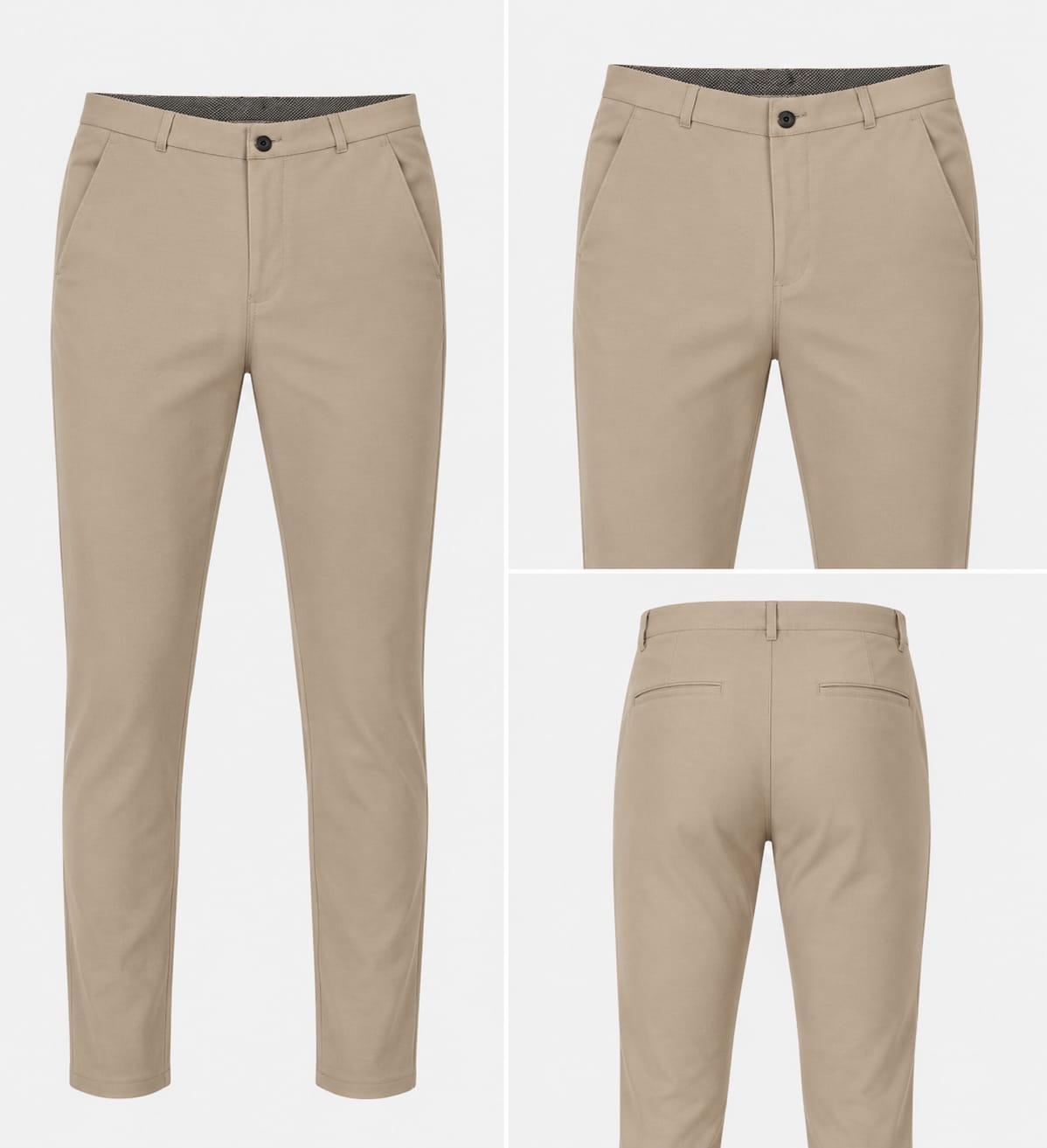 Men's Premium Beige Slim Fit Casual Trousers